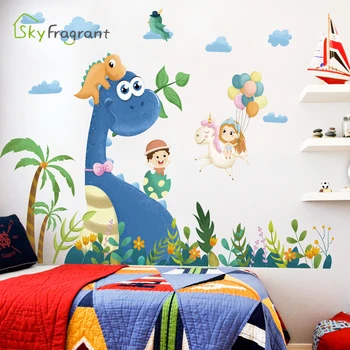 Kreatívne cartoon dinosaura samolepky na stenu chlapci izba dekorácie, samolepiace stenu spálne dekor domova nálepky pre deti izbách