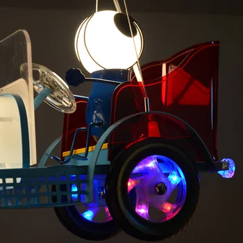 Kreatívne detskej izby retro klasické auto svetlá teplé záhrada chlapec spálňa cartoon LED auto lustre