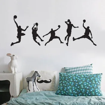Kreatívne Hrať basketbal Pvc Nálepky na Stenu Športové chlapec, spálňa, obývacia izba dekorácie home wallpaper nástenná maľba Ručne vyrezávané nálepky