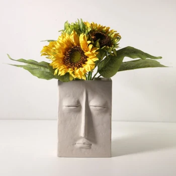 Kreatívne Jednoduché Tvár Váza Keramické Ozdoby Domova Kvetináče Kvetinové Koše Obývacia Izba Domov Spálňa Vázy