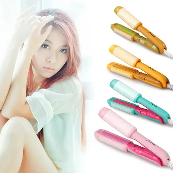 Kreatívne Kórea Roztomilý Ovocie Mini Electric Hair Straightener a kulmy Prenosné Vlasy Curler Malej Veľkosti Straightener