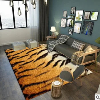 Kreatívne Moderný Koberec 3D Leopard/Zebra/Tiger Prekladané Kožušiny ako Tlačiť Dvere Mat Obývacia Izba, Spálňa Oblasti, Koberce, Koberec doprava Zadarmo