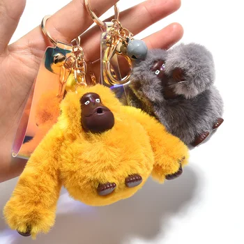 Kreatívne Plyšové Načechraný King Kong prívesok na Cartoon Gorila bábika Keychains Pre Ženy taška Šperky, Prívesok, auto Kľúčov Čačky Darček