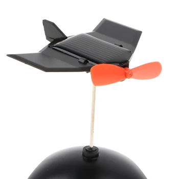 Kreatívne Solárny Pohon Vrtule Rotujúce Lietadlo Model Hračka Auto Auto Ornament –Orange Vrtule