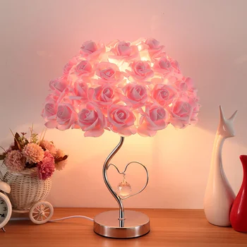 Kreatívne štúdia rose stolná lampa spálňa teplé dekorácie nočná lampa svadobný dar multicolor rose stolná lampa WF916453