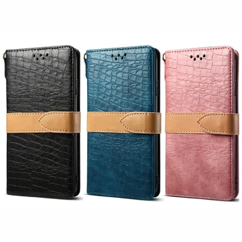 Krokodíl vzor PU kože flip peňaženky Fhx-11P pre iPhone7 8Plus X XR XS MAX 11Pro mobilný telefón taška s viaceré karty sloty