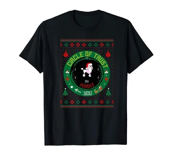 Kruh Dôvery Darček Premium T-Shirt-Mužov je Môj Pudel Vianočné T-Shirt-Black