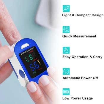 Krvný Oximeter Prsta tomu, Saturácia Kyslíka SPO2 Monitor Tepovej frekvencie PR Zdravé Oximeter OLED Displej Prenosné Oximeter