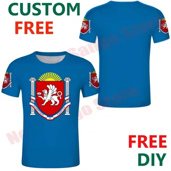 Krym Republiky muž tričko zadarmo vlastné meno počet Krymská tatárske t shirt vlajky ruskej Rossiya Simferopole Crimeanclothing