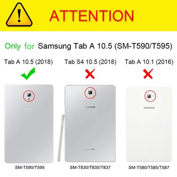 Kryt Pre Samsung Galaxy Tab A A2 10.5 T590 Prípade 360 Stupňové Otáčanie Stojan PU Kožené puzdro pre Samsung Tab 10,5 SM-T590 T595