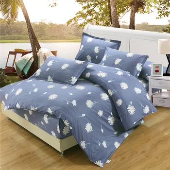 Krásne jarné modrá biele Kvety posteľ vybavené posteľná bielizeň Nastaviť bavlna Mäkkú Perinu Twin Plný Kráľovná King Size Aktívne tlač 4pc