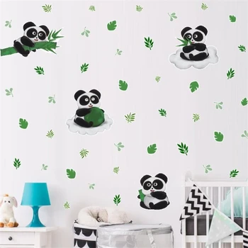 Krásne Kreslené panda samolepky na stenu pre detská izba, obývacia izba, spálňa stenu, dekorácie, domáce dekorácie dverí nálepky