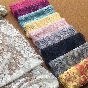 Krásne Stretch Čipky Výbava Kvetinový Bielizeň Elastické hlavový most DIY Čipky Textílie