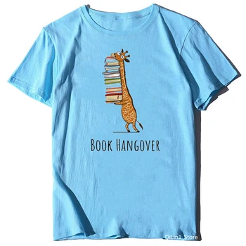 Krásne žirafa dinosaura zvierat rád knihy tlačiť zelená t-shirt ženy kawaii tričko 90. rokov lete tumblr nadrozmerné oblečenie tričko