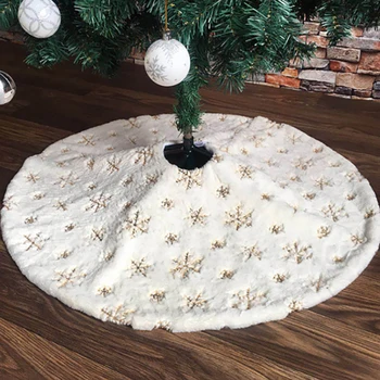 Krásny Biely Strom Sukne s Výšivky Snowflake Vianočný Strom Dekorácie Pre Domov Šťastný Nový Rok JPDZS578
