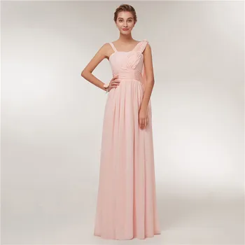 Krásy Emily 2020 Bridesmaid, Šifón Šaty Dlhé Ružové A-Line Bez Rukávov Svadobné Party Prom Girl Šaty Hot Predaj