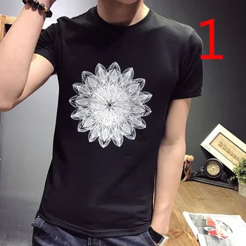 -Krátke rukávy t-shirt muž v lete roku 2019 nové kórejská verzia self-pestovanie trend kolo krku tlač príliv značky