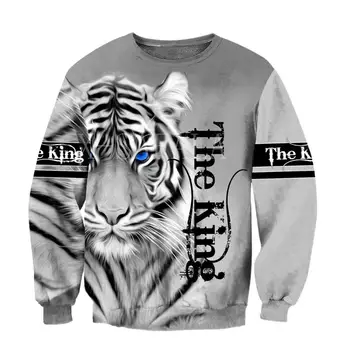 Kráľ-Tiger 3D All Over Print Plus s Kapucňou, Veľkosť Človeka Ženy Harajuku Outwear Zips Pulóver Mikina Bežné Unisex Bunda