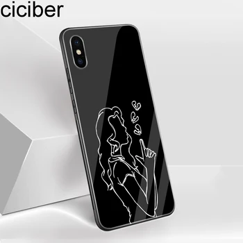 Kráľovná Srdce Kvetinový Tvrdeného Skla Telefón puzdro pre iPhone 7 8 6 6 Plus Späť Shell pre iPhone 11 12 Pro Max mini XR X XS Max Funda