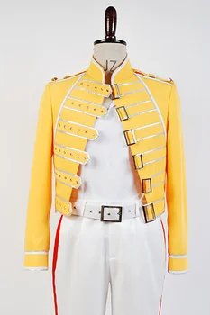Kráľovná Viesť Spev Freddie Mercury Cosplay Kostým Mužov Žltá Bunda/Celý set Nohavice Kostým Úplné súbory