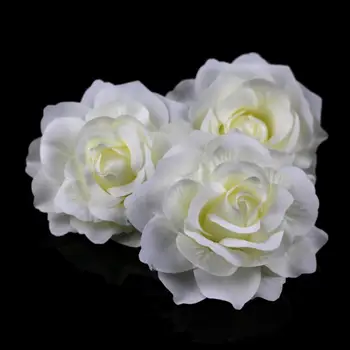Krém 12 cm Zamatovej Ruže, Kvety Hlavu Umelé Simulácia Rose DIY Svadobné Dekor Kvety Dovolenku Klobúk, Topánky, Príslušenstvo 5 Ks