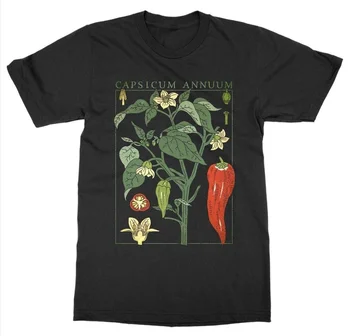 Kuakuayu HJN Chilli Papričky Rastlín T-Shirt Botanická Záhrada Tlač Umenie Botanika Bloom Ovocie Kvet T tričko