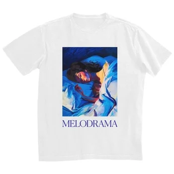 Kuakuayu HJN Lorde obal Melodrámu Maľba T-Shirt Pop Music Grafické Tričko Grunge Estetické Street Style Tee Tričko
