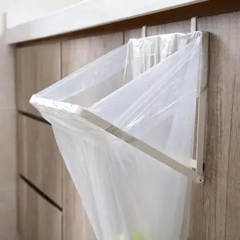 Kuchyňa kovové Odpadkové vrece držiteľ háčiky skriňa organizátor úložná polička domácnosti koša rack pohodlie cozinha Plastového vrecka hange