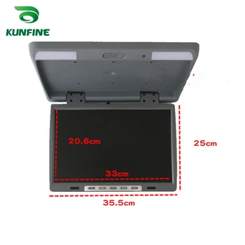 KUNFINE 15.4 PALCE Automobilové Strechy Monitor LCD sklopenie Obrazovky Režijné Multimediálne Video Strop Strechy mount Displej