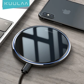 KUULAA 10W Qi Bezdrôtová Nabíjačka Pre iPhone X/XS Max XR 8 Plus Zrkadlo Bezdrôtové Nabíjanie Nabíjačky Pad Pre Samsung S9 S10+ Poznámka 9 8