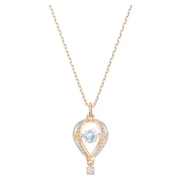 Kvalita Swa pôvodné crystal emerald králik mrkva cloud Pierko balón je vhodný pre ženy strany strieborný náhrdelník 925