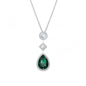 Kvalita Swa pôvodné crystal emerald králik mrkva cloud Pierko balón je vhodný pre ženy strany strieborný náhrdelník 925