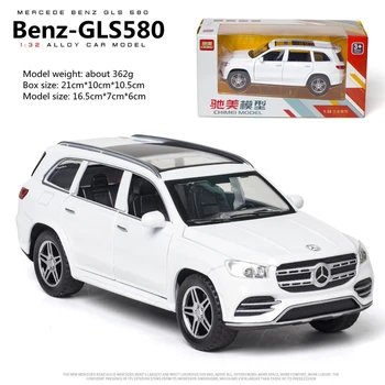 Kvalitné hračky model GLS 580 1:32 SUV modelov áut Zliatiny vytiahnuť späť diecast autá svetlo 6 dvere miniatúrne Auto dospelých kolekcie darček