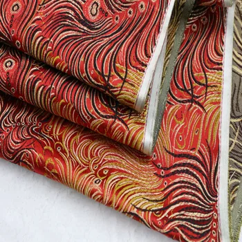 Kvalitné Červené Pierko Brocade Tkaniny Jacquard Oblečenie Kostým patchwork tkaniny, Záclony Čalúnenie Nábytku Materil Domova 50