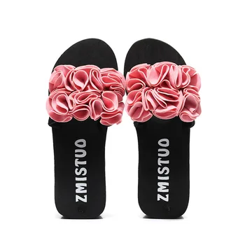 Kvet lete ženy papuče Pohodlie Pláži Ploché Topánky sandále domov dámske Papuče Jazdcov Platforma Topánky Žena 2019