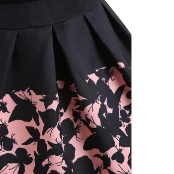 Kvetinový Tlačiť Mimo Rameno Ženy Župan Vintage Šaty 2020 Summer Black Pink Elegantné A-Line Retro Bežné Rockabilly Párty Šaty