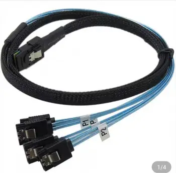 Kábel Amphenol-00079-01-a-r sff-8087 (4) 7-pin SATA Fanout Kábla 80 cm, dátový kábel
