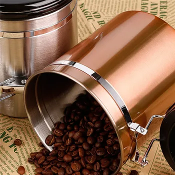 Káva Kontajner Veľký hermeticky uzavretých Nehrdzavejúcej Ocele Kávu, Čaj Sortage Kanister, Čierna Kuchyňa Sotrage Plechovky Kanister na Coffee Bean