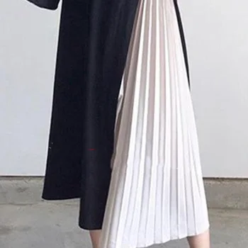 Kórejský Bez Rukávov Ženy Dlhé Šaty 2020 Lete Skladaný Patchwork Lady Maxi Šaty Župan Femme Vestiods Janpan Bežné Dátum