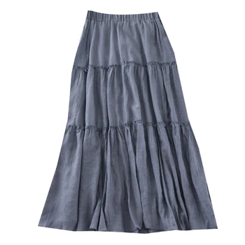 Kórejský Nové Letné Vysoký Pás na Modro/Čierne/Biele Sukne Vintage A-line Študent Bežné Sukne, Elegantné Módne Mujer Faldas 2020