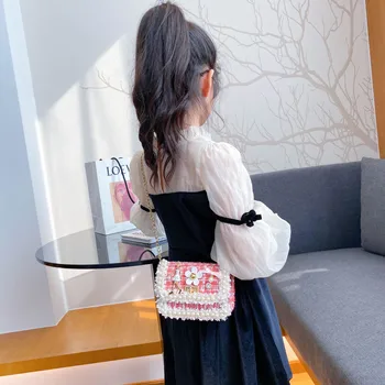 Kórejský Štýl Dievčatá Mini Peňaženky a Kabelky Roztomilý Princezná Messenger Taška pre Baby Girl Party Pearl Kabelku Taška cez Rameno Darček