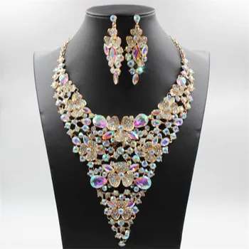 Kúzlo Ďatelina Drahokamu Šperky Set Luxusné Kvetinové Čerešňové Kvety Náhrdelníky Náušnice Pre Ženu Elegantné Svadobné Svadobné Šperky