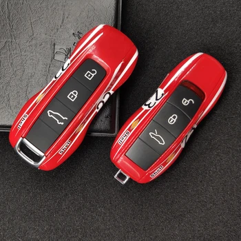 Kľúč, Ochranný Kryt, vhodný Pre Porsche Cayenne Macan Boxster Cayman, 911 9YA 971 Auto Alarm FOB Diaľkové Červená Keyless Prípade Hard Shell
