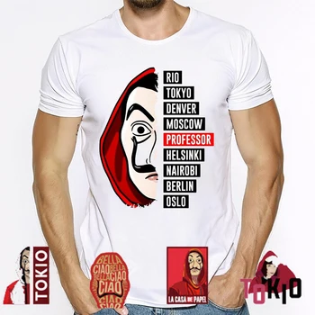 La Casa De Abstraktných T-shirt Ženy Dom z Papiera, T-shirt Mužov Zábavné Dizajn Peniaze Kreslené Tričká Topy Žena T-Shirt Hip Hop