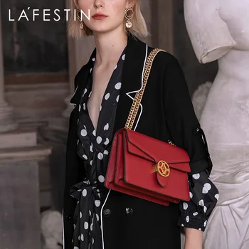 LA FESTIN 2020 nové módne ženy taška cez rameno vysokej kvality temperament ramenný messenger taška reťazca kožené tašky