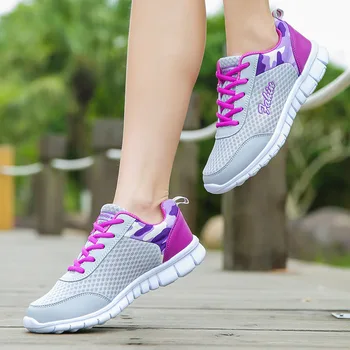 Lacné Letné Priedušná Oka Jogging Topánky Ženy Veľká Veľkosť 42 dámske Tenisky Vonkajšie Beh Športové Topánky Ženy zapatos de mujer