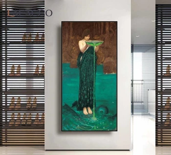 Laeacco Circe Invidiosa Vodou Dom Plátno na Maľovanie Kaligrafie Plagáty, Obrázky na Stenu Vytlačí Výzdoba Pre Obývacia Izba, Spálňa