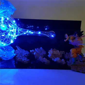 Lampara Dragon Ball Goku Akcie Obrázok Kaiohken Moc Účinok Scény PVC Model Hračka Figuras Dragon Ball Goku DBZ Bábiky Hračky