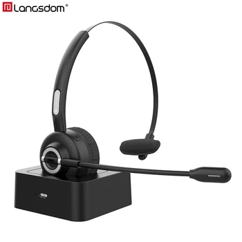 Langsdom H3 Bezdrôtový Call Centrum Headset Bluetooth 5.0 Bezdrôtový Trucker Slúchadlá S Mikrofónom handsfree Slúchadlá Pre Telefón, PC