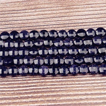 Lanli módne šperky prírodný klenot Modrá pieskovec tortu interval voľné perličiek 6x6mm DIY náramok, náhrdelník a príslušenstvo